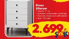 GARAJ HOME ELMAS ŞİFONYER fiyat ve kampanya bilgisi